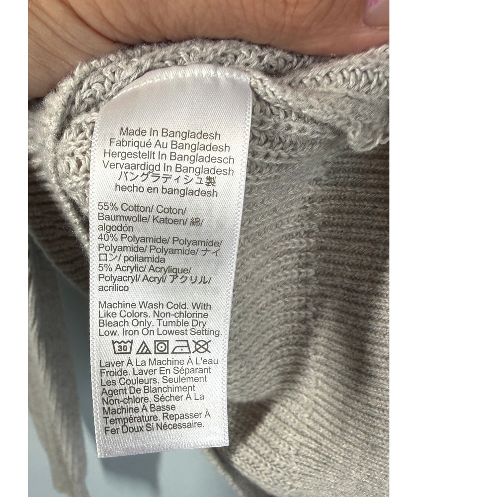 J.Crew Womens Heather Gray Ribbed Knit Button Shoulder Sweater Sz Small Pullover - Picture 10 of 10